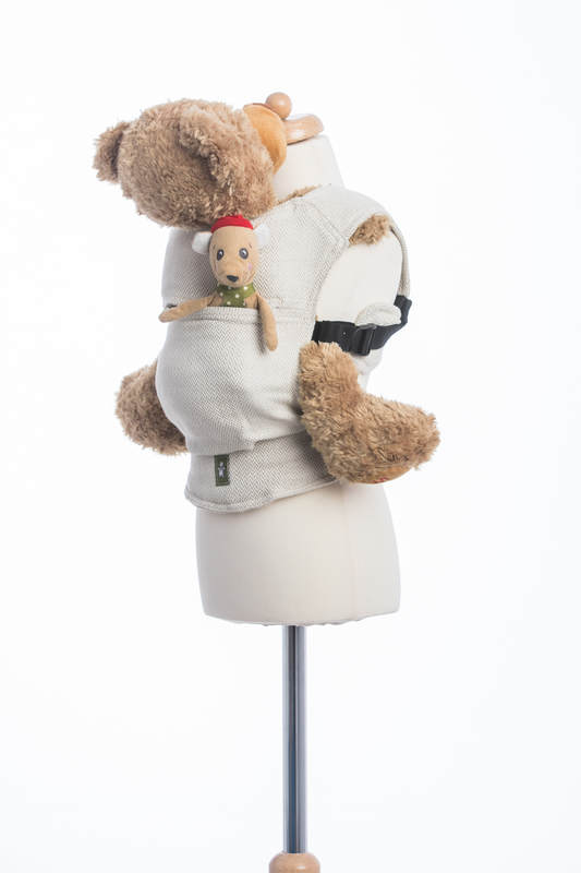 Puppentragehilfe, hergestellt vom gewebten Stoff (60% Baumwolle, 40% Leinen) - LITTLE HERRINGBONE NATURE #babywearing