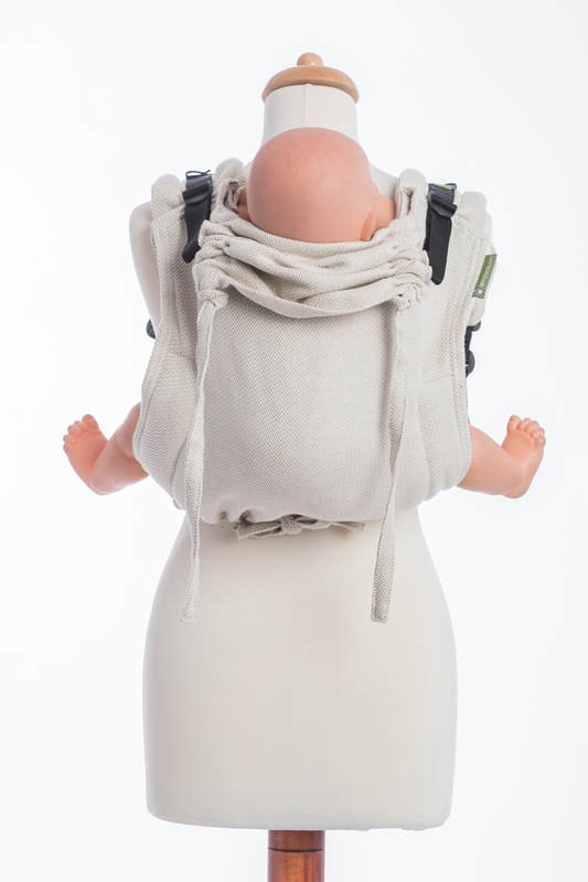 Onbuhimo SAD LennyLamb, talla estándar, tejido espiga (60% algodón, 40% lino) - LITTLE HERRINGBONE NATURE #babywearing