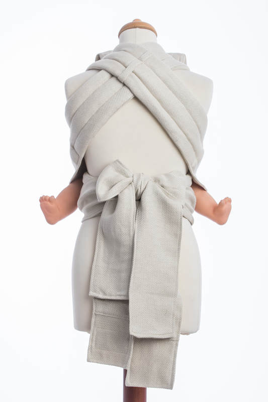 MEI-TAI carrier Toddler, jacquard weave - 60% cotton 40% linen - with hood, LITTLE HERRINGBONE NATURE #babywearing