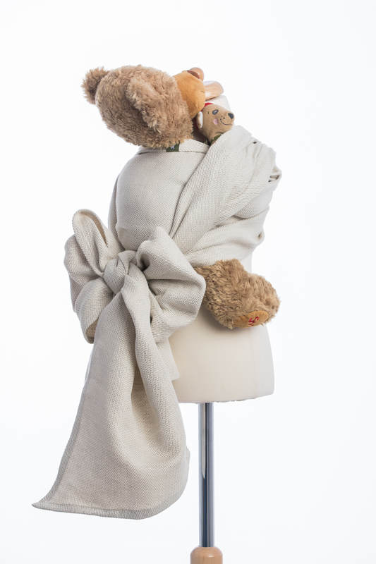 Doll Sling, Jacquard Weave, 60% cotton 40% linen - LITTLE HERRINGBONE NATURE #babywearing