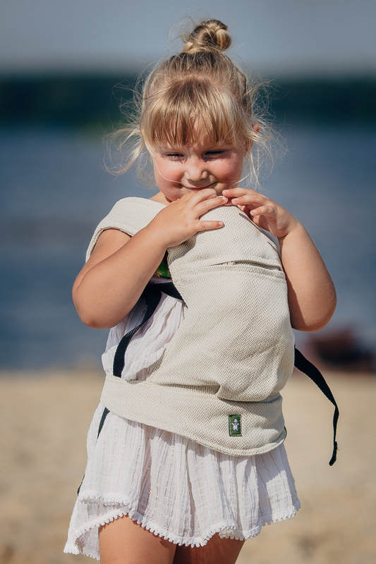 Doll Carrier made of woven fabric - LITTLE HERRINGBONE NATURE #babywearing