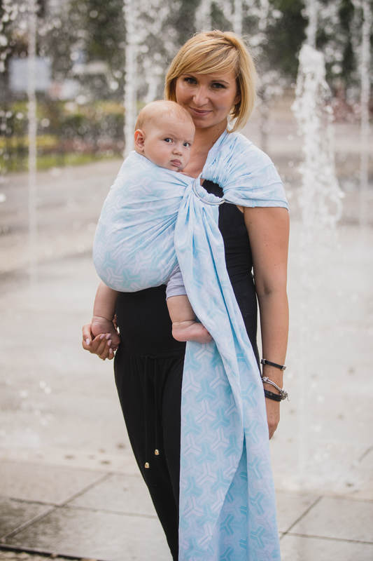 Żakardowa chusta kółkowa do noszenia dzieci, bawełna, ramię bez zakładek - TRINITY - long 2.1m #babywearing