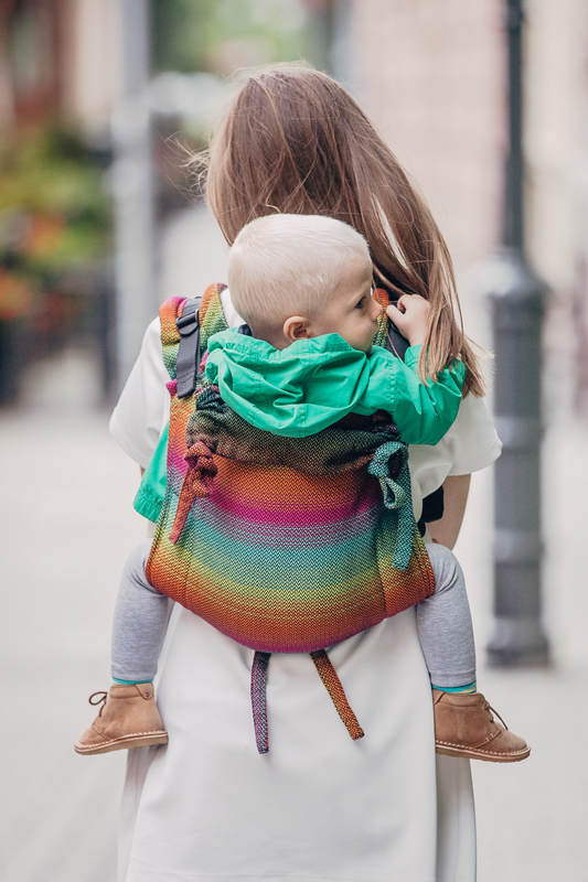 Lenny Buckle Onbuhimo baby carrier, standard size, herringbone weave (100% cotton) - LITTLE HERRINGBONE IMAGINATION DARK #babywearing