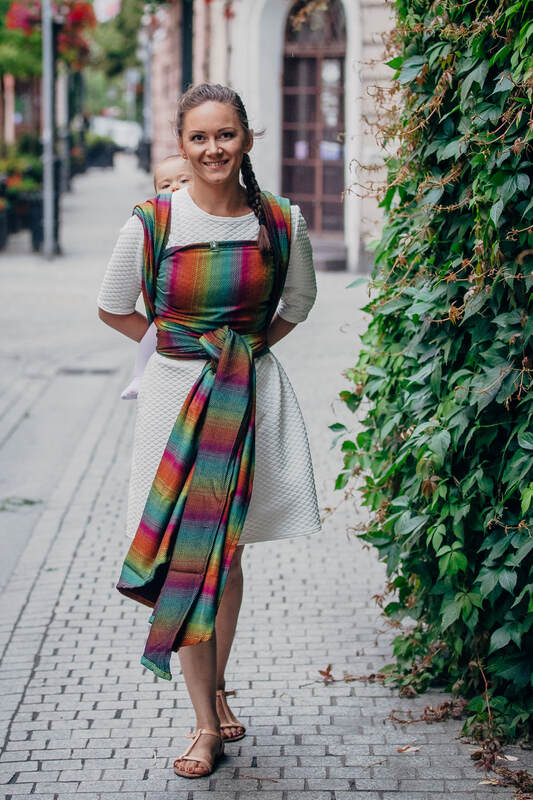 Baby Wrap, Herringbone Weave (100% cotton) - LITTLE HERRINGBONE IMAGINATION DARK- size XS #babywearing