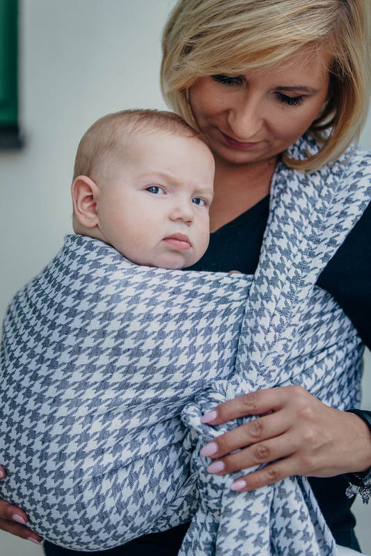 Baby Wrap, Jacquard Weave (60% cotton, 40% linen) - LITTLE PEPITKA - size M (grade B) #babywearing