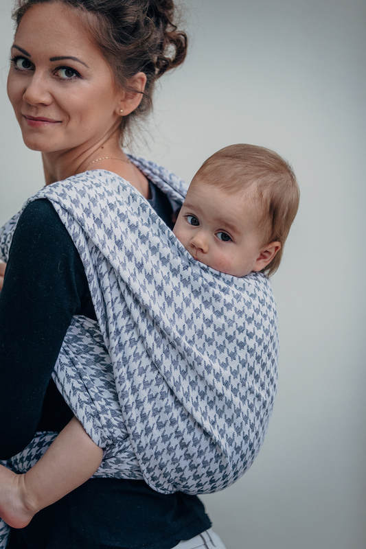 Żakardowa chusta do noszenia dzieci, 60% bawełna, 40% len - MAŁA PEPITKA  - rozmiar L #babywearing