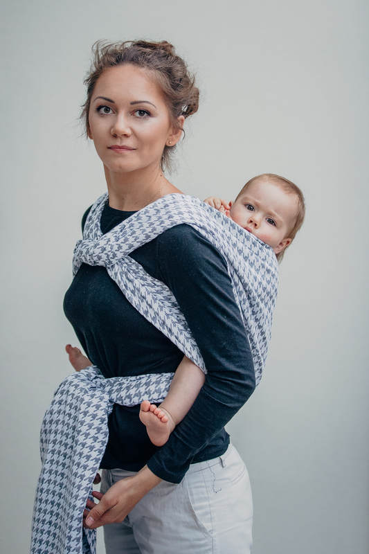 Żakardowa chusta do noszenia dzieci, 60% bawełna, 40% len - MAŁA PEPITKA  - rozmiar XL #babywearing