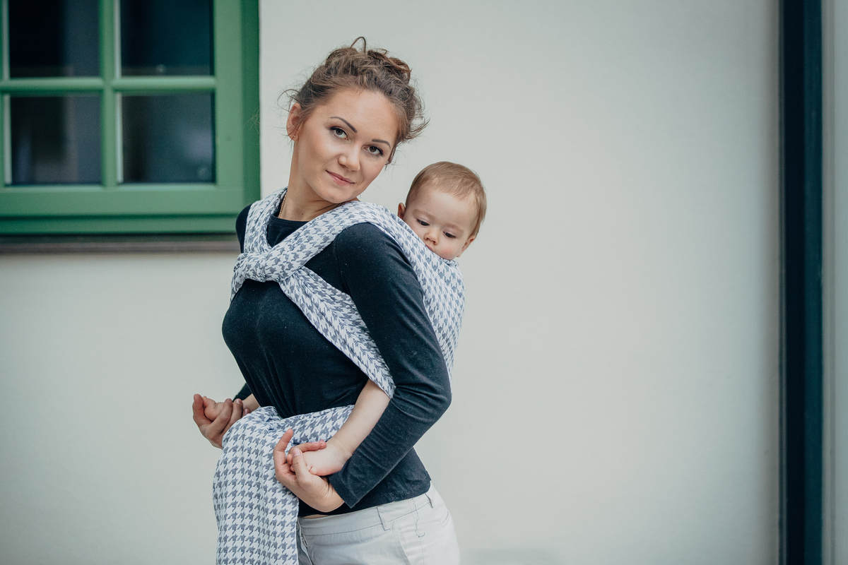 Baby Wrap, Jacquard Weave (60% cotton, 40% linen) - LITTLE PEPITKA - size M #babywearing