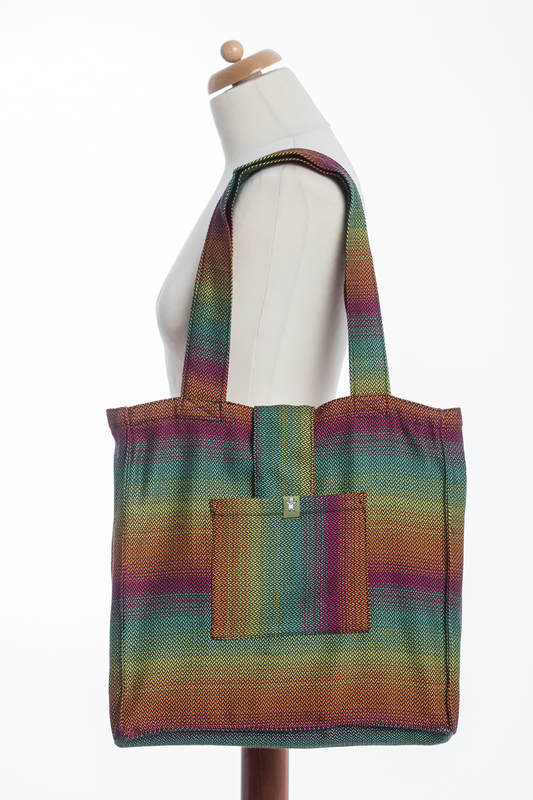 Shoulder bag made of wrap fabric (100% cotton) - LITTLE HERRINGBONE IMAGINATION DARK - standard size 37cmx37cm #babywearing