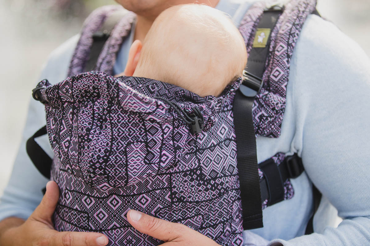 Ergonomic Carrier, Baby Size, jacquard weave 100% cotton - ENIGMA PURPLE, Second Generation #babywearing