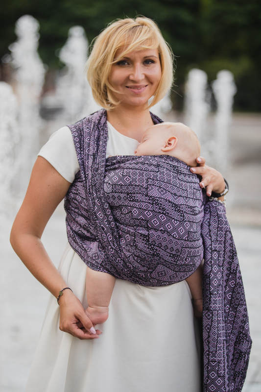 Baby Wrap, Jacquard Weave (100% cotton) - ENIGMA PURPLE - size S (grade B) #babywearing