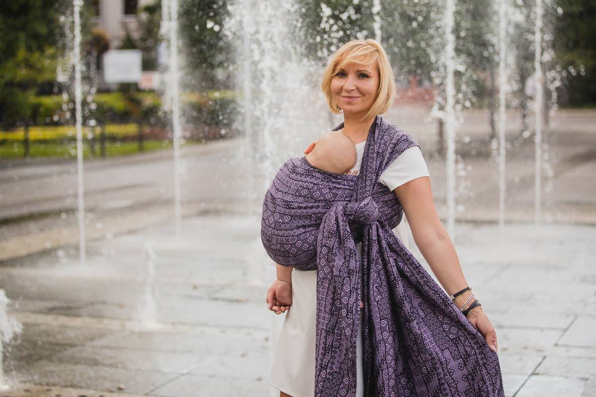 Baby Wrap, Jacquard Weave (100% cotton) - ENIGMA PURPLE - size XS #babywearing