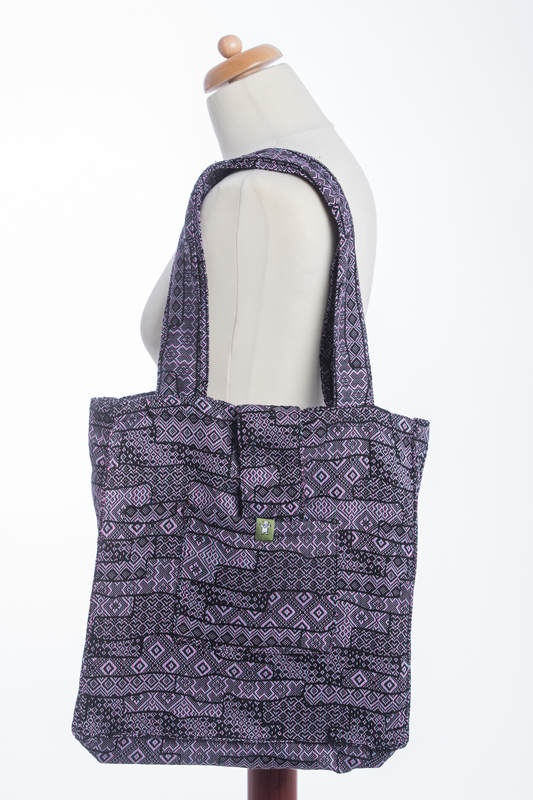 Torba na ramię z materiału chustowego, (100% bawełna) - ENIGMA FIOLETOWA - uniwersalny rozmiar 37cmx37cm #babywearing