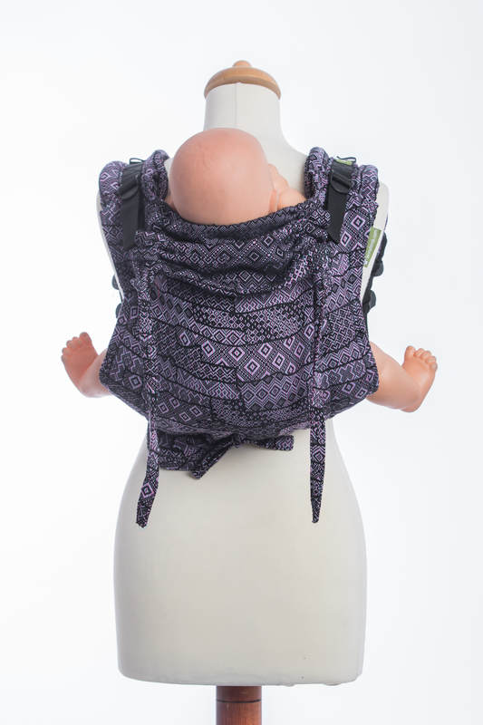 Lenny Buckle Onbuhimo baby carrier, standard size, jacquard weave (100% cotton) - ENIGMA PURPLE #babywearing