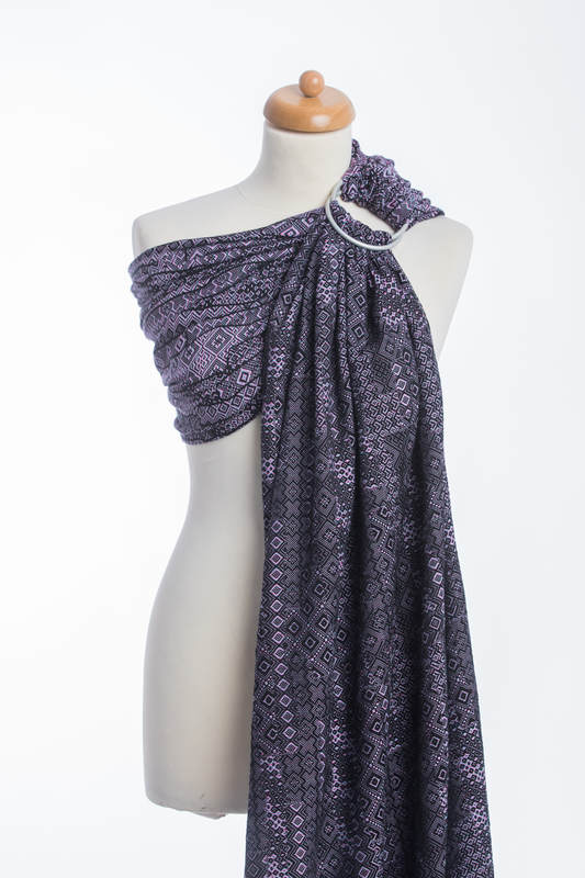 Ringsling, Jacquard Weave (100% cotton), with gathered shoulder - ENIGMA PURPLE - long 2.1m (grade B) #babywearing