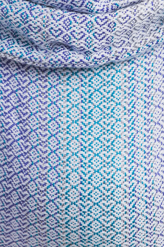 Nosidło Klamrowe ONBUHIMO z tkaniny żakardowej ( 60% bawełna , 28% wełna merino, 8% jedwab, 4% kaszmir), rozmiar Standard - LITTLE LOVE - LETNIE NIEBO #babywearing