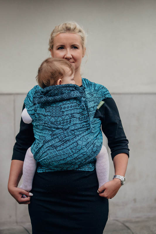 WRAP-TAI carrier Toddler with hood/ jacquard twill / 100% cotton / ENIGMA BLUE #babywearing