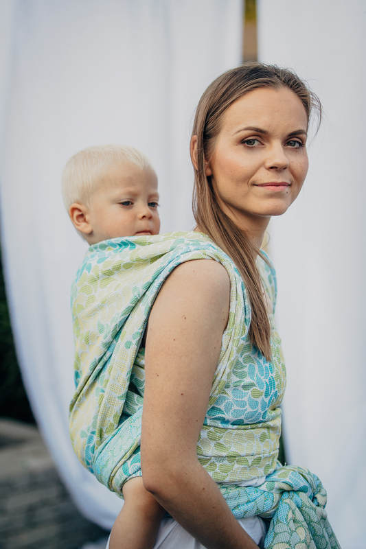 Baby Wrap, Jacquard Weave (100% cotton) - LEMONADE  - size L #babywearing