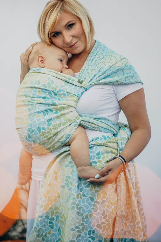 Baby Wrap, Jacquard Weave (100% cotton) - LEMONADE  - size XS #babywearing