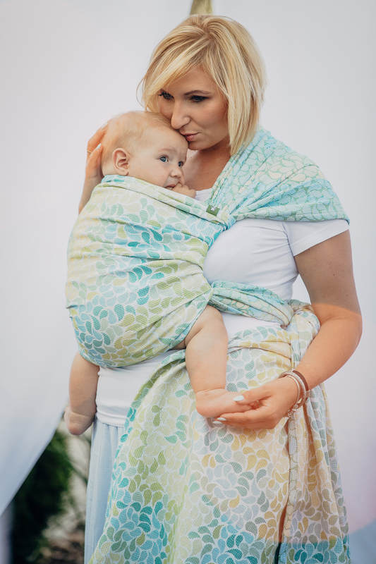 Baby Wrap, Jacquard Weave (100% cotton) - LEMONADE  - size XL #babywearing