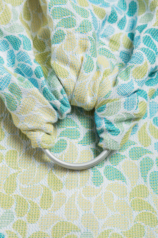 Bandolera de anillas, tejido Jacquard (100% algodón) - con plegado simple - LEMONADE - long 2.1m #babywearing