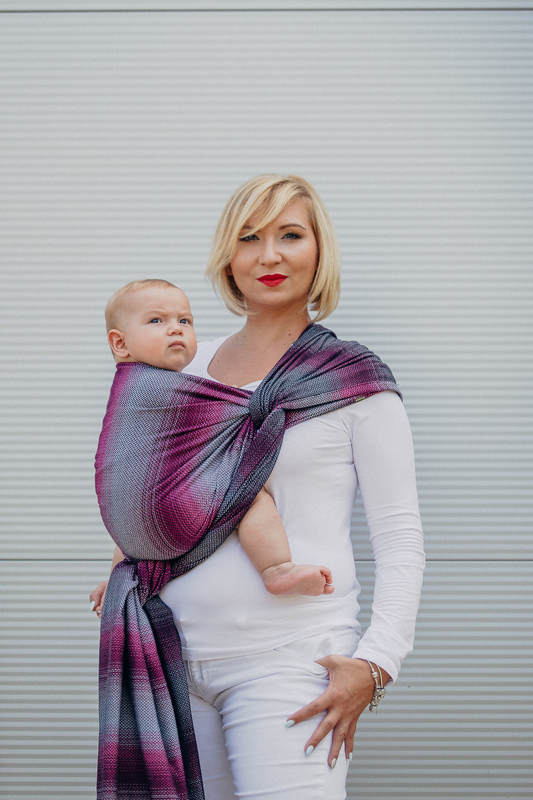 Chusta do noszenia dzieci, tkana splotem jodełkowym, bawełna - MAŁA JODEŁKA INSPIRACJA - rozmiar XL #babywearing