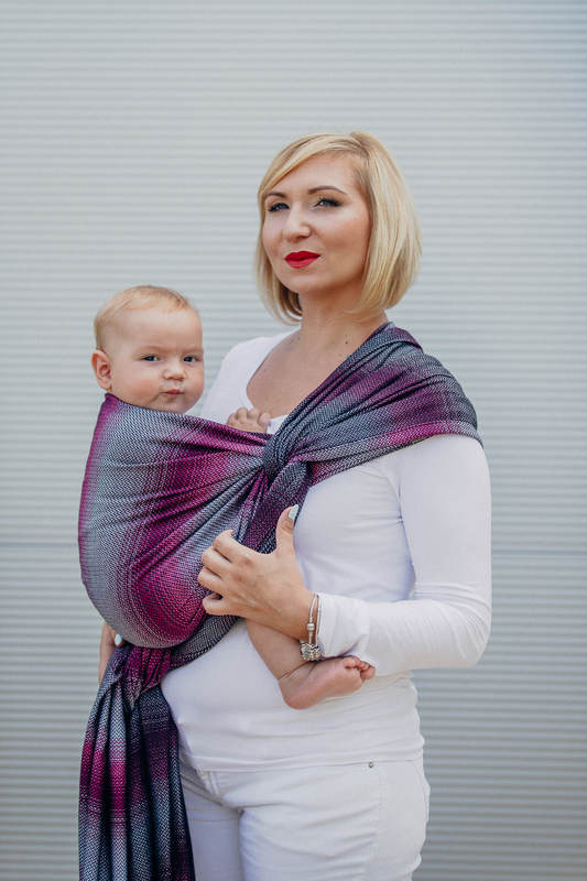 Chusta do noszenia dzieci, tkana splotem jodełkowym, bawełna - MAŁA JODEŁKA INSPIRACJA - rozmiar S #babywearing