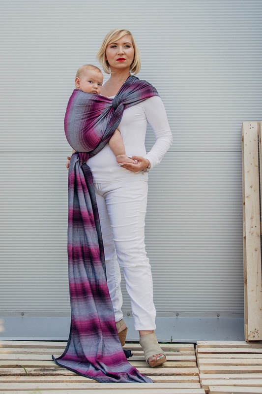 Chusta do noszenia dzieci, tkana splotem jodełkowym, bawełna - MAŁA JODEŁKA INSPIRACJA - rozmiar XL #babywearing