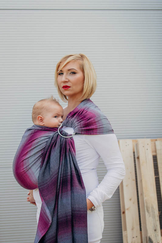 Ringsling, Jacquard Weave (100% cotton), with gathered shoulder - LITTLE HERRINGBONE INSPIRATION - standard 1.8m #babywearing