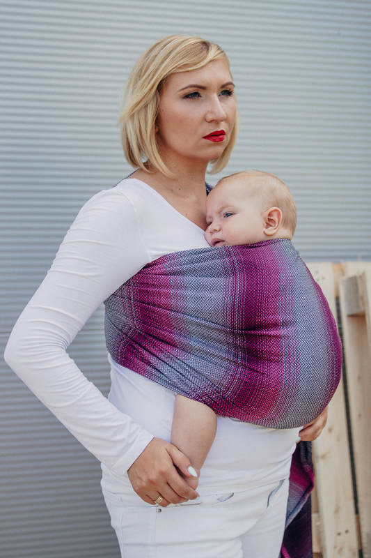 Bandolera de anillas, tejido espiga (100% algodón) - con plegado simple - LITTLE HERRINGBONE INSPIRATION - long 2.1m #babywearing