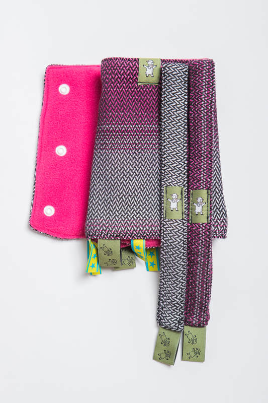 Drool Pads & Reach Straps Set, (60% cotton, 40% polyester) - LITTLE HERRINGBONE INSPIRATION  #babywearing