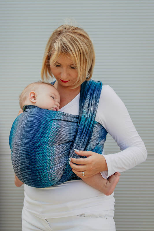 Baby Wrap, Herringbone Weave (100% cotton) - LITTLE HERRINGBONE ILLUSION - size XS (grade B) #babywearing