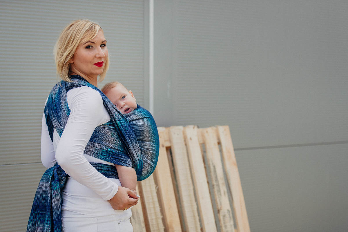 Fular, tejido Herringbone (100% algodón) - LITTLE HERRINGBONE ILLUSION - talla XS #babywearing