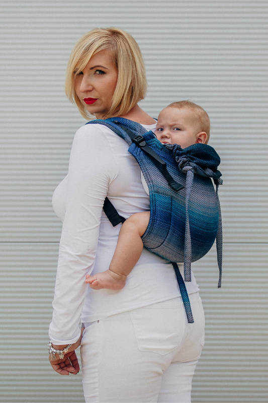 Lenny Buckle Onbuhimo baby carrier, toddler size, herringbone weave (100% cotton) - LITTLE HERRINGBONE ILLUSION #babywearing