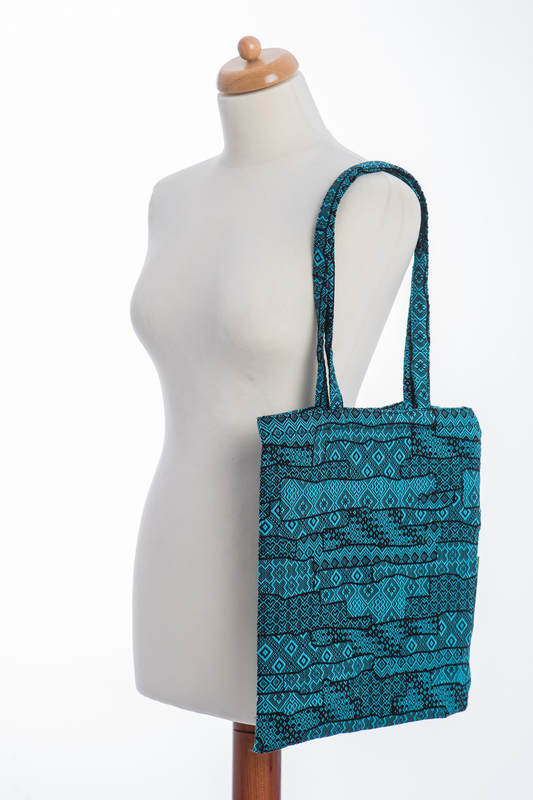 Shopping bag made of wrap fabric (100% cotton) - ENIGMA BLUE #babywearing