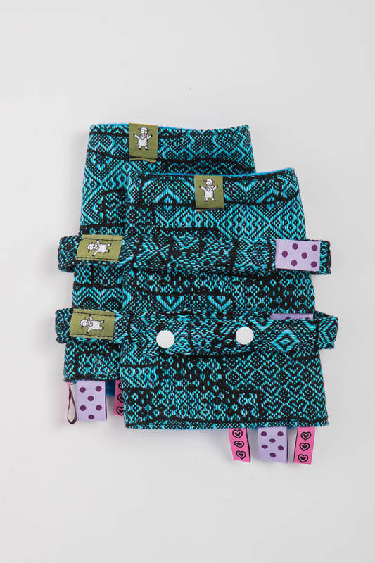 Drool Pads & Reach Straps Set, (60% cotton, 40% polyester) - ENIGMA BLUE #babywearing