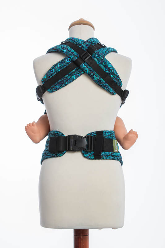 Nosidełko Ergonomiczne z tkaniny żakardowej 100% bawełna , Baby Size, ENIGMA NIEBIESKA, Druga Generacja #babywearing