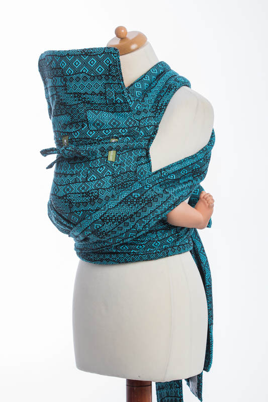 Mei Tai carrier Toddler with hood/ jacquard twill / 100% cotton /  ENIGMA BLUE #babywearing