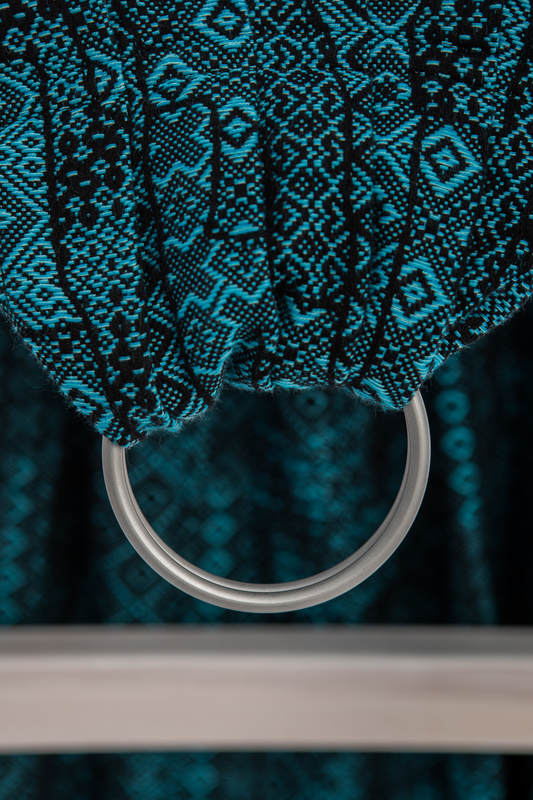 Ringsling, Jacquard Weave (100% cotton) - ENIGMA BLUE - long 2.1m #babywearing