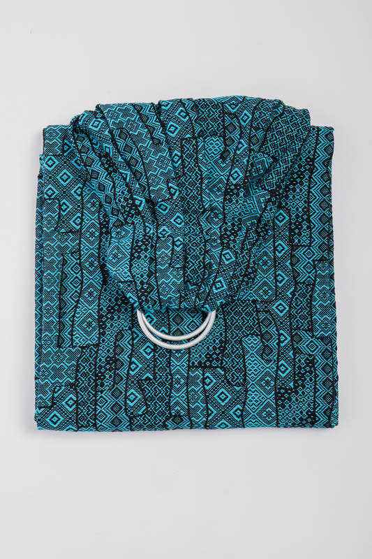 Ringsling, Jacquard Weave (100% cotton) - ENIGMA BLUE - long 2.1m #babywearing