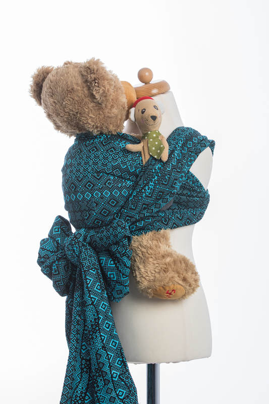 Żakardowa chusta dla lalek, 100% bawełna - ENIGMA NIEBIESKA  #babywearing