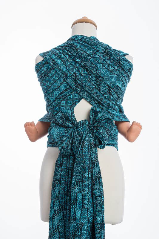 WRAP-TAI carrier Mini with hood/ jacquard twill / 100% cotton / ENIGMA BLUE #babywearing