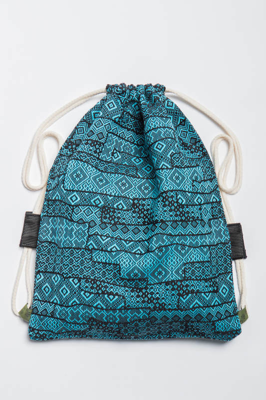 Sackpack made of wrap fabric (100% cotton) - ENIGMA BLUE - standard size 32cmx43cm #babywearing