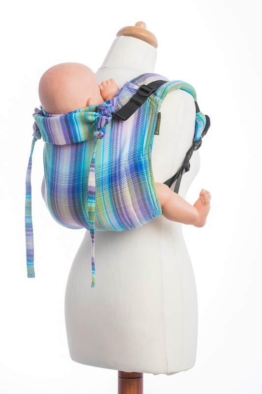 Lenny Buckle Onbuhimo baby carrier, toddler size, herringbone weave (100% cotton) - LITTLE HERRINGBONE PETREA #babywearing