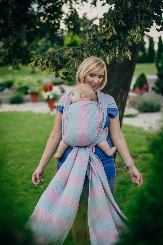 Baby Wrap, Jacquard Weave (100% cotton) - LITTLE LOVE - DAYBREAK - size S #babywearing