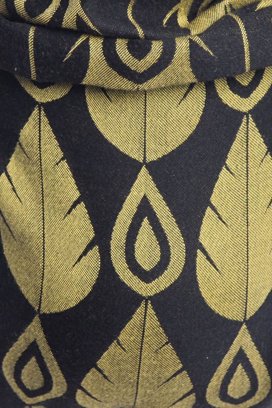 Nosidło Klamrowe ONBUHIMO z tkaniny żakardowej (100% bawełna), rozmiar Standard - LIŚCIE PÓŁNOCY CZARNY z ŻÓŁTYM #babywearing