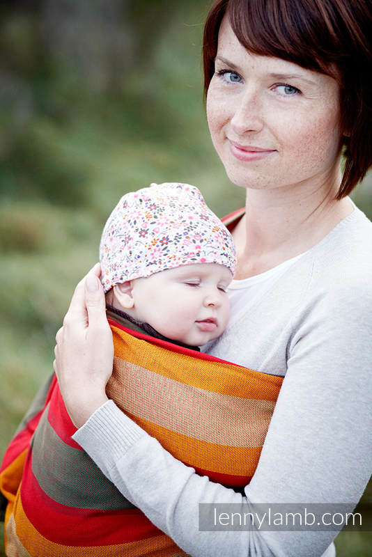 Chusta kółkowa do noszenia dzieci, tkana splotem skośno-krzyżowym  - bawełniana - Jesień - long 2.1m #babywearing