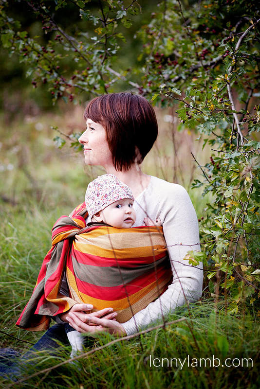 Chusta kółkowa do noszenia dzieci, tkana splotem skośno-krzyżowym  - bawełniana - Jesień - long 2.1m #babywearing