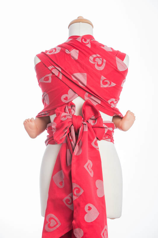 WRAP-TAI carrier Mini with hood/ jacquard twill / 100% cotton / SWEETHEART RED & GREY #babywearing