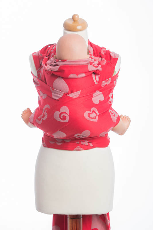 WRAP-TAI carrier Toddler with hood/ jacquard twill / 100% cotton / SWEETHEART RED & GREY #babywearing